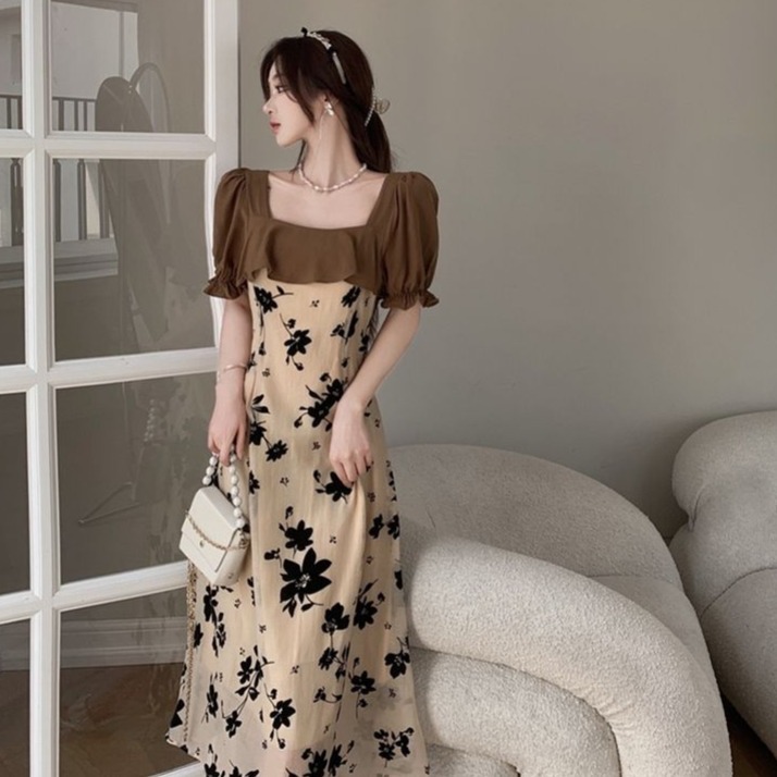 Dress Midi Motif Bunga